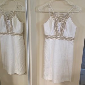 Lilly Pulitzer white with gold detail cocktail dress